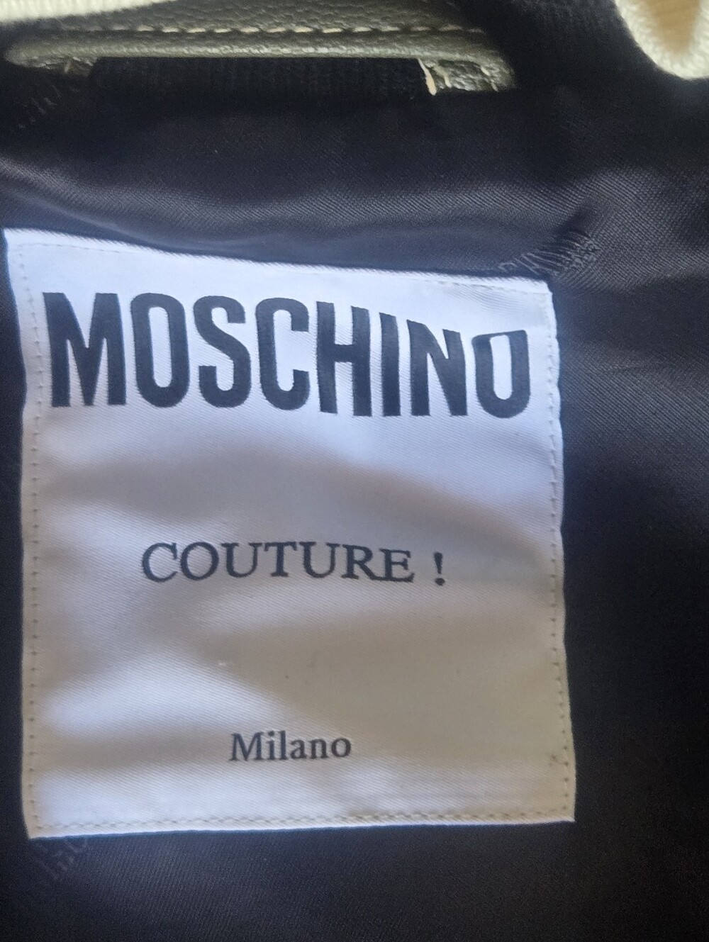 NWT Moschino Couture Paneled Leather Varsity Bomber Jacket Green/Red Size 50 - Picture 10 of 16